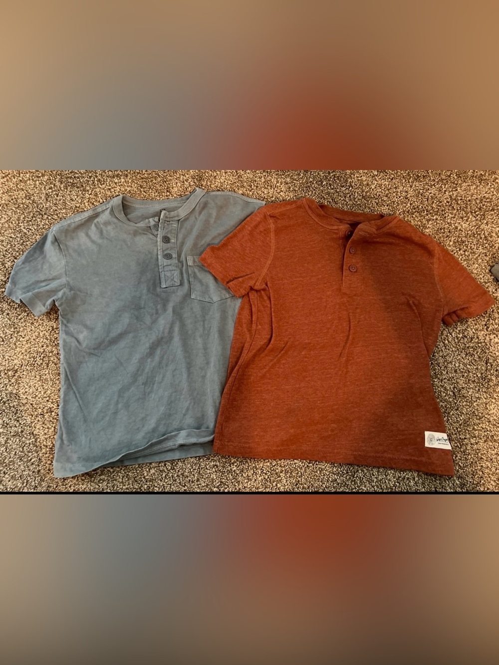Kids Gap Short-Sleeve Henley Shirt - Blue and Rust